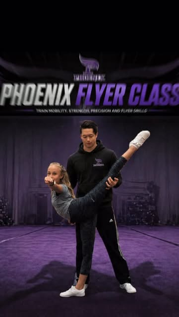 Didrik guiding a flyer’s body position during coaching at Phoenix in Japan